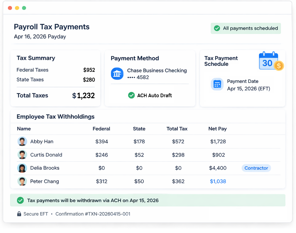 Payroll Taxes Filed Automatically